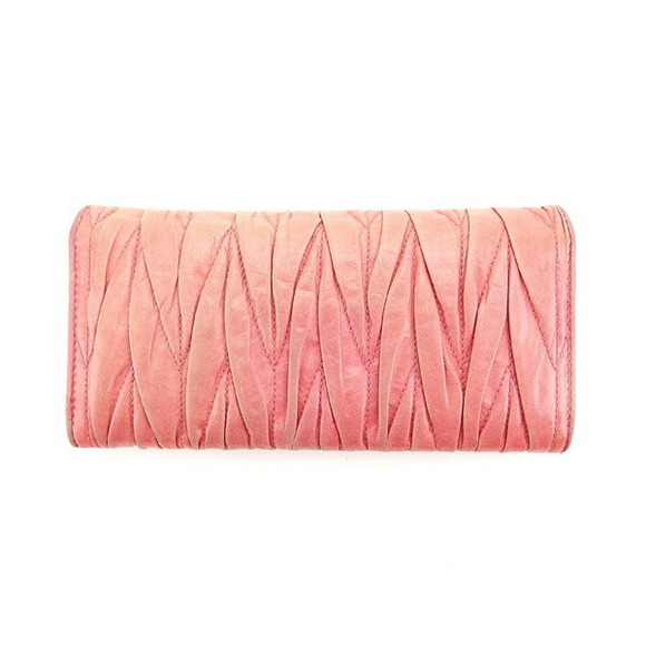 Miu Miu leather pink long Matelass Wallet - Picture 1 of 6